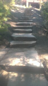 Outcropping steps by Twin Oaks Landscaping