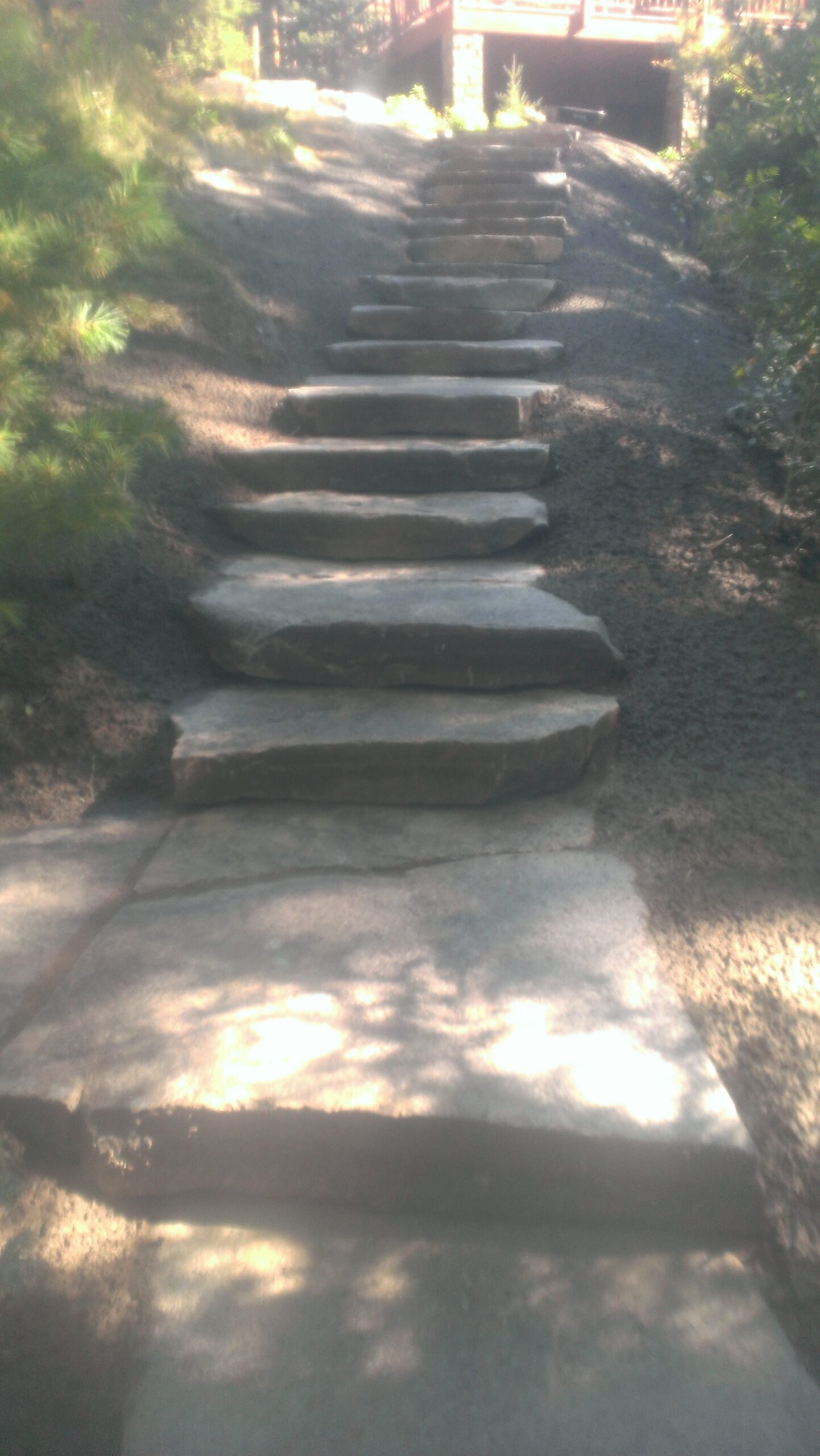 Outcropping steps by Twin Oaks Landscaping