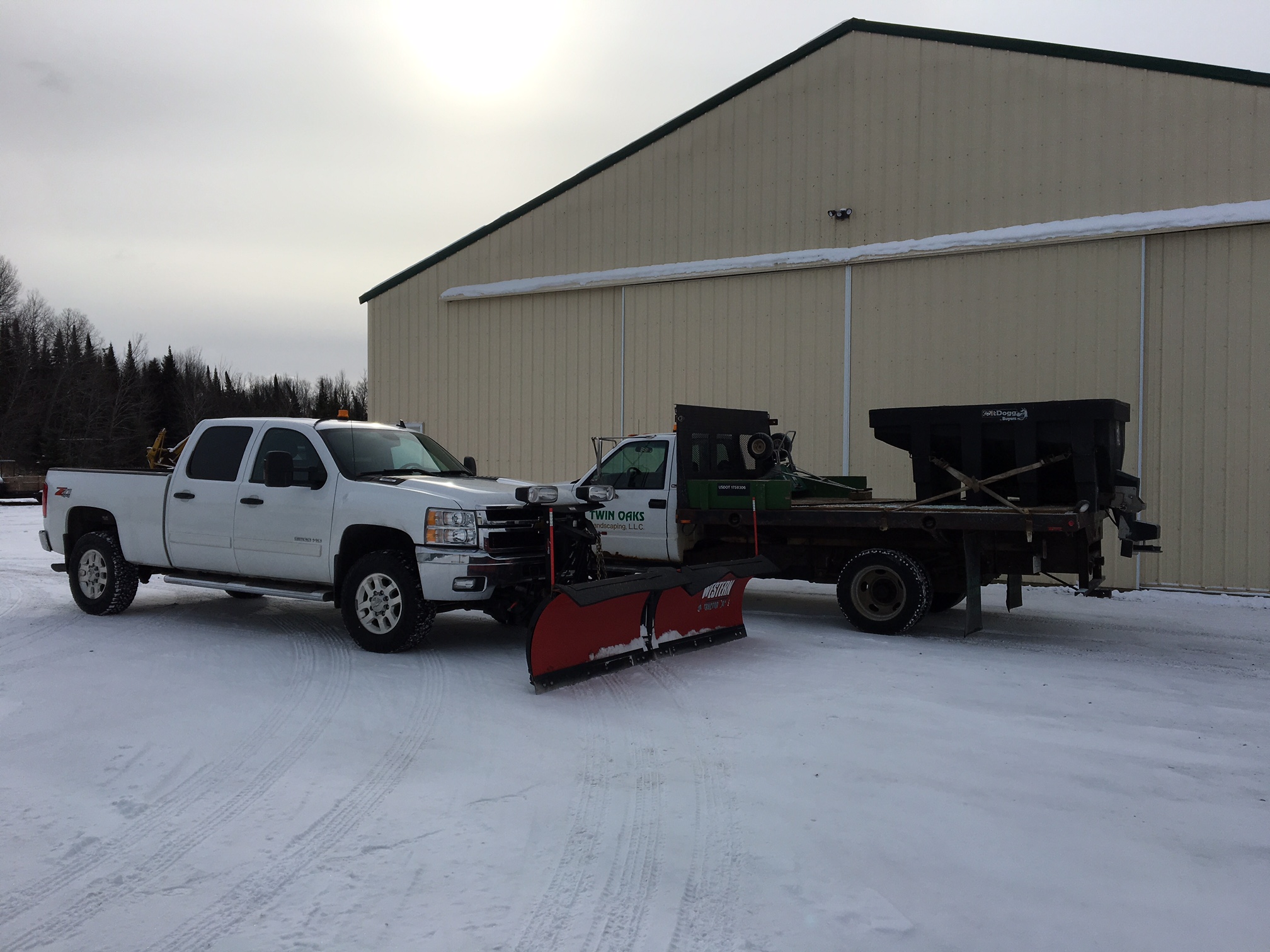 Twin Oaks snow plow trucks